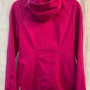 Zella hooded workout top. 1/2 zip. Thumb holes. Stretchy material